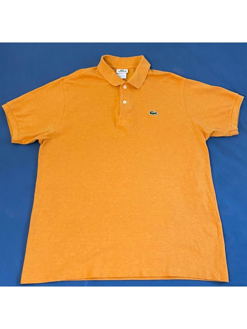 Lacoste Polo Shirt Orange Short Sleeve Size 5/Large Crocodile Classic Preppy